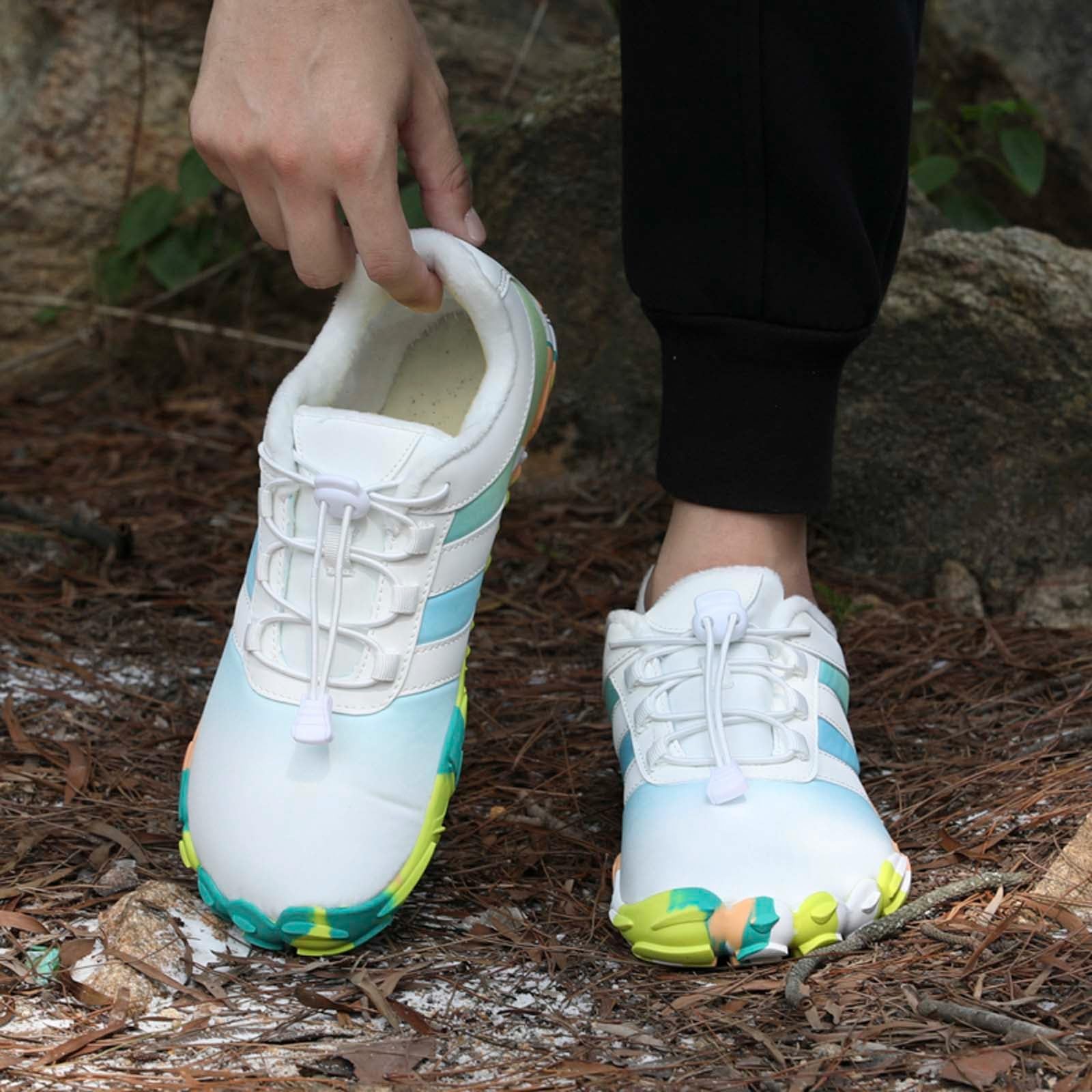 Zapatillas Mujer Deportivas,Zapatillas De Invierno Acogedoras con Forro De Punto Ideales para Correr Al Aire Libre Y para El DíA A DíA Calzado Ligero para Clima FríO