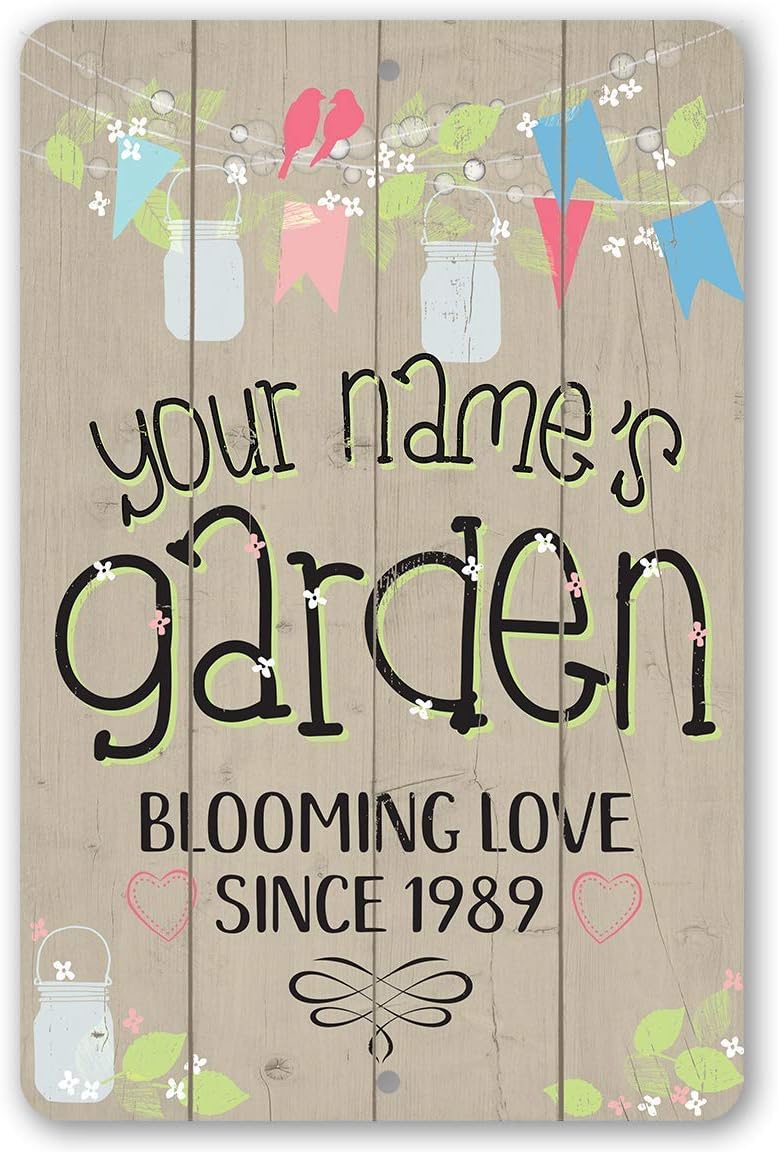 Personalized Garden Decor - Cute Garden Decor, Plants Decoration and Lawn Yard Garden Display, She Shed Decor and Great Gardeners Gift, 12x18 or 8x12 Indoors or Outdoors Durable Metal Sign