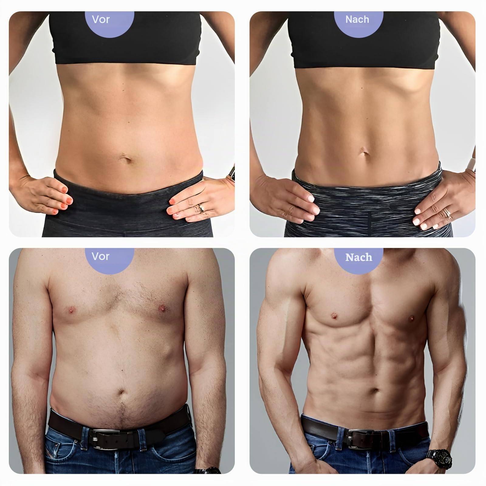 EMS Muskelstimulator Bauchmuskeltrainer Trainingsgerät, 8 Modi & 15 Intensitäten, Elektrischer Muskelstimulator, USB aufladbares Fitness-Training für Bauch/Arm/Bein, 10 Ersatz-Gel-Pads (Flamme)