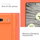YATWIN Silicone Back Case for Google Pixel 7A, Soft-Touch Phone Back Cover for Google Pixel 7A - Orange gallery image