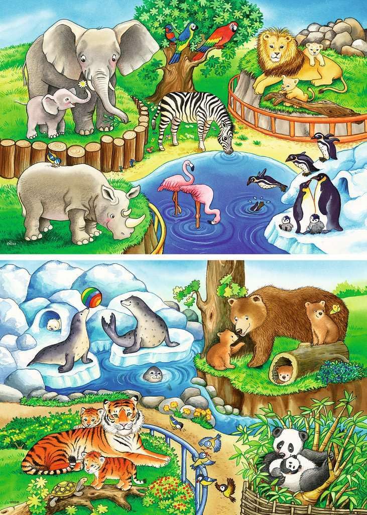 Ravensburger Animals in The Zoo Jigsaw Puzzle (2x12 Piece) - Image 3