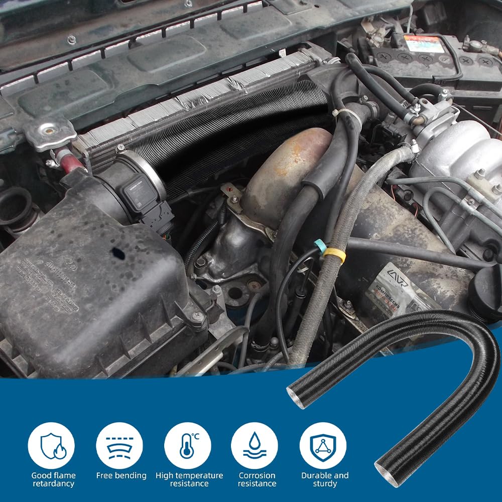 Air Conditionné Conduit de Chauffage, Tuyau D’Échappement D’Entrée Tube 25mm de Diamètre Aluminium Extensible Voiture Climatisation Chauffage Accessoires Tuyau de Sortie d'air de Rechange