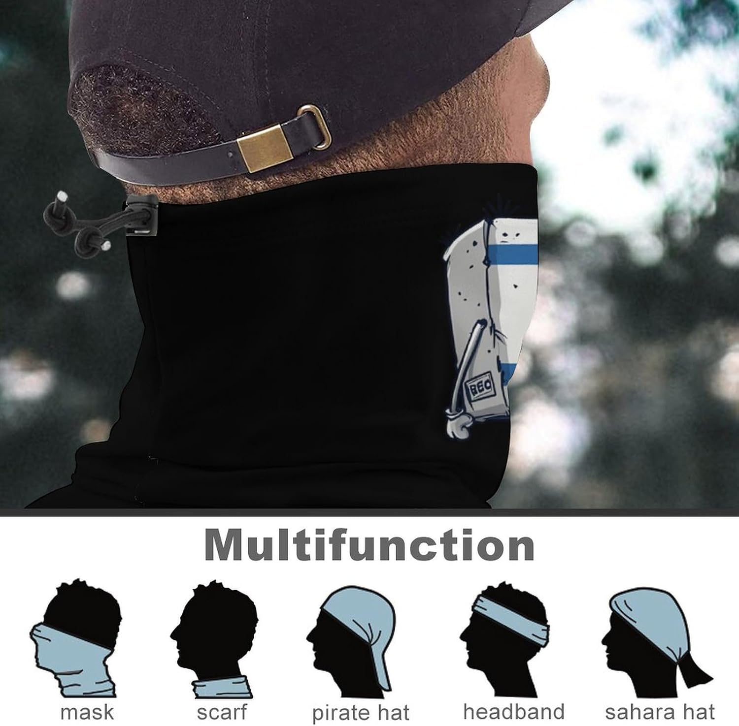 Israel Israeli Flag Neck Gaiter Multifunctional Face Mask Windproof Head Wrap for Men Women