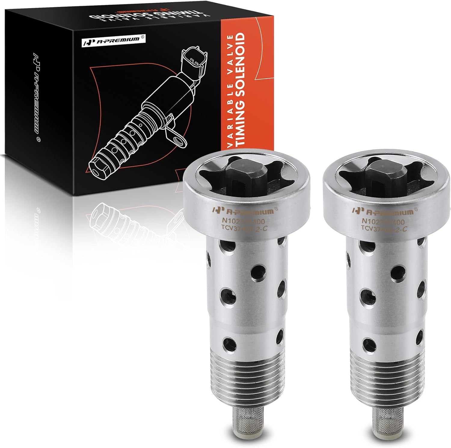 A-Premium 2-PC Engine Variable Valve Timing (VVT) Solenoid Compatible with BMW C300, C350, C350e, C400, C43, C450, C63, E300, E350, E400, E43, E550, E63, GLK350, GLE350, GLE400, GLE43, GLE450, GLE63