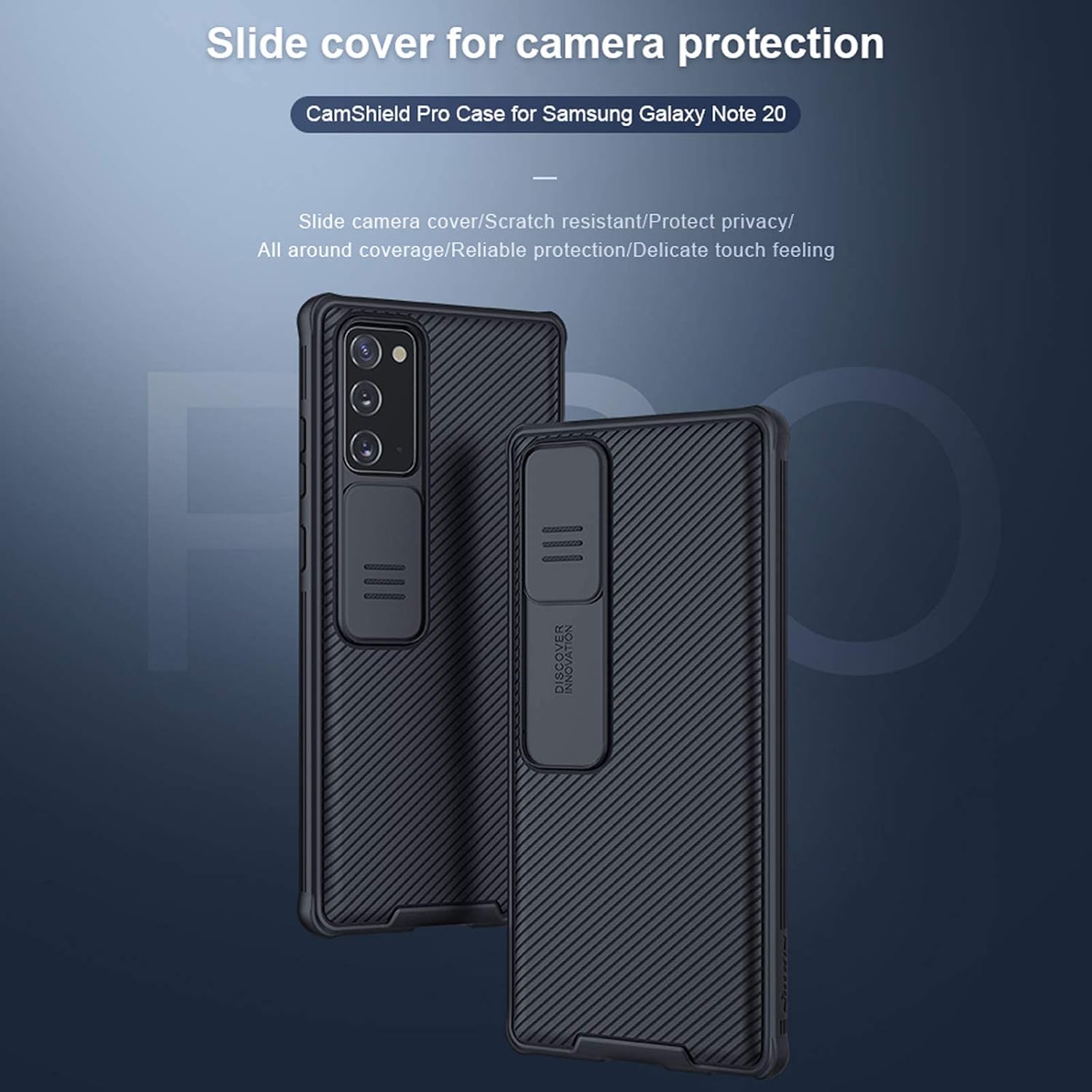 Nillkin Note 20 Case, CamShield Pro Case with Slide Camera Cover Slim Stylish Anti Slip Shockproof Protective Case for Samsung Galaxy Note 20 - Black