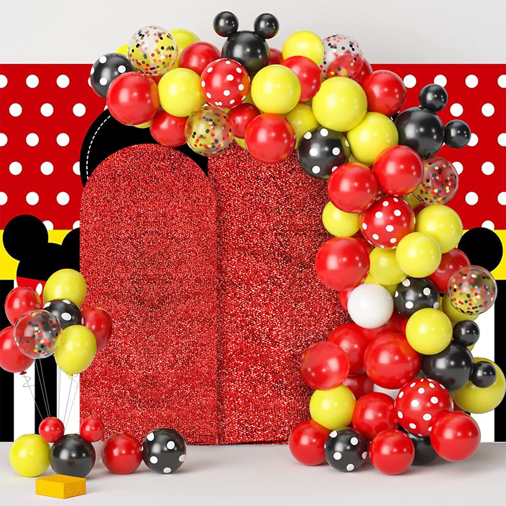 AIBIIN 1 x 2,1 m rosso lucido copertura per arco nuziale in spandex aderente copertura per arco 2 lati metallico scintillante a forma di arco copertura per compleanno sposa futura fidanzamento