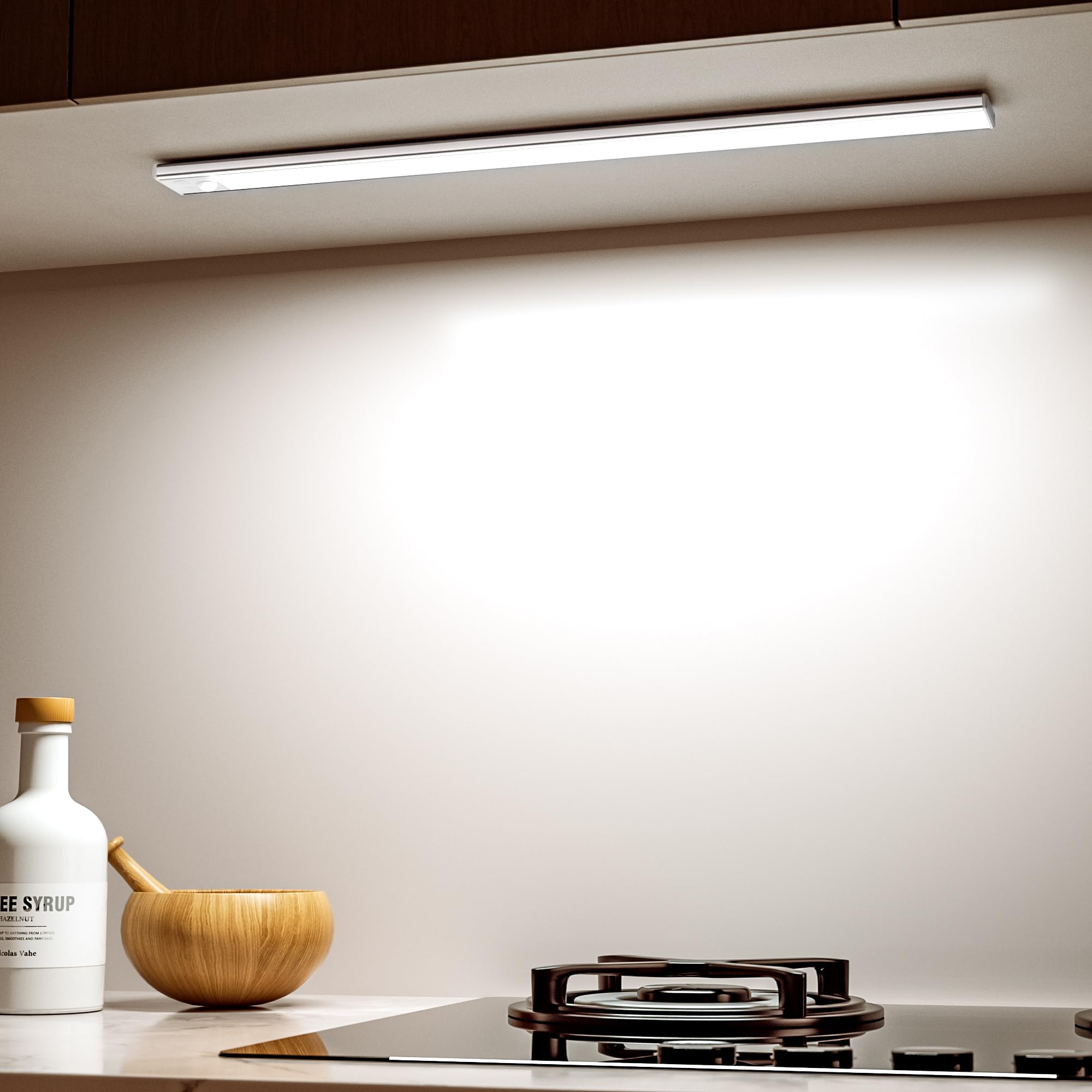 Ylatoial Luce Armadio LED, Armadio Led con Sensore di Movimento, USB Ricaricabile Magnetica Lampada, Dimmerabile Luce Led Sottopensile per Cucina Scale Corridoio Bagno Garage