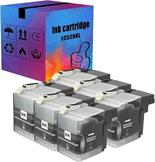 Cartuchos De Tinta De Reposição LC529XL/LC525XL, Multipack Preto E Tri-colorido, Compatível Para Brother DCP-J100 J105 MFC-J200 Impressoras 6 BK Pack