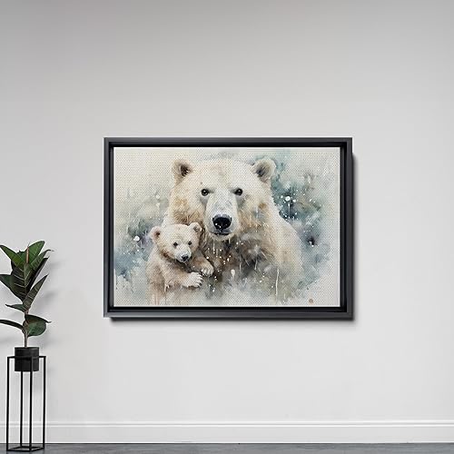 Miniatura 5 de Fox Mother Cub Prints, In The Style Of Stencil,Based, Ivory, Kids Wall Art, Kids Wall Art Display, Mom And Baby Animal Art Print, Canvas, Home Decor