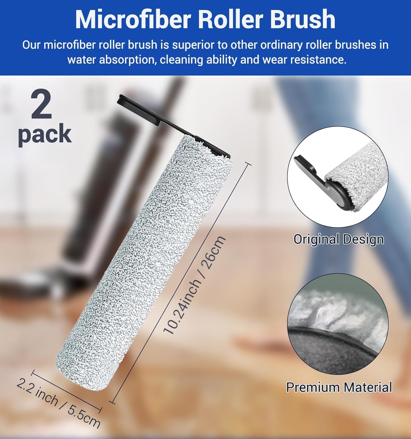 Kit Accessoires Aspirateur Tineco Floor One S7 Pro - 2 Rouleaux Brosses 2 Filtres Hepa Remplacables 97145149