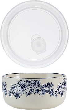 Pfaltzgraff Gabriela Blue Floral Set of 2 Storage Bowls, 6-inch with Lid