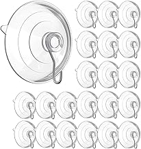 اي باما خطافات اكواب شفط كبيرة 60 ملم مصنوعة من بلاستيك PVC مع خطافات معدنية قابلة للازالة ومقاومة للماء والزيت مثالية للمطبخ والحمام والدش والجدار والنافذة والباب الزجاجي (24 قطعة)