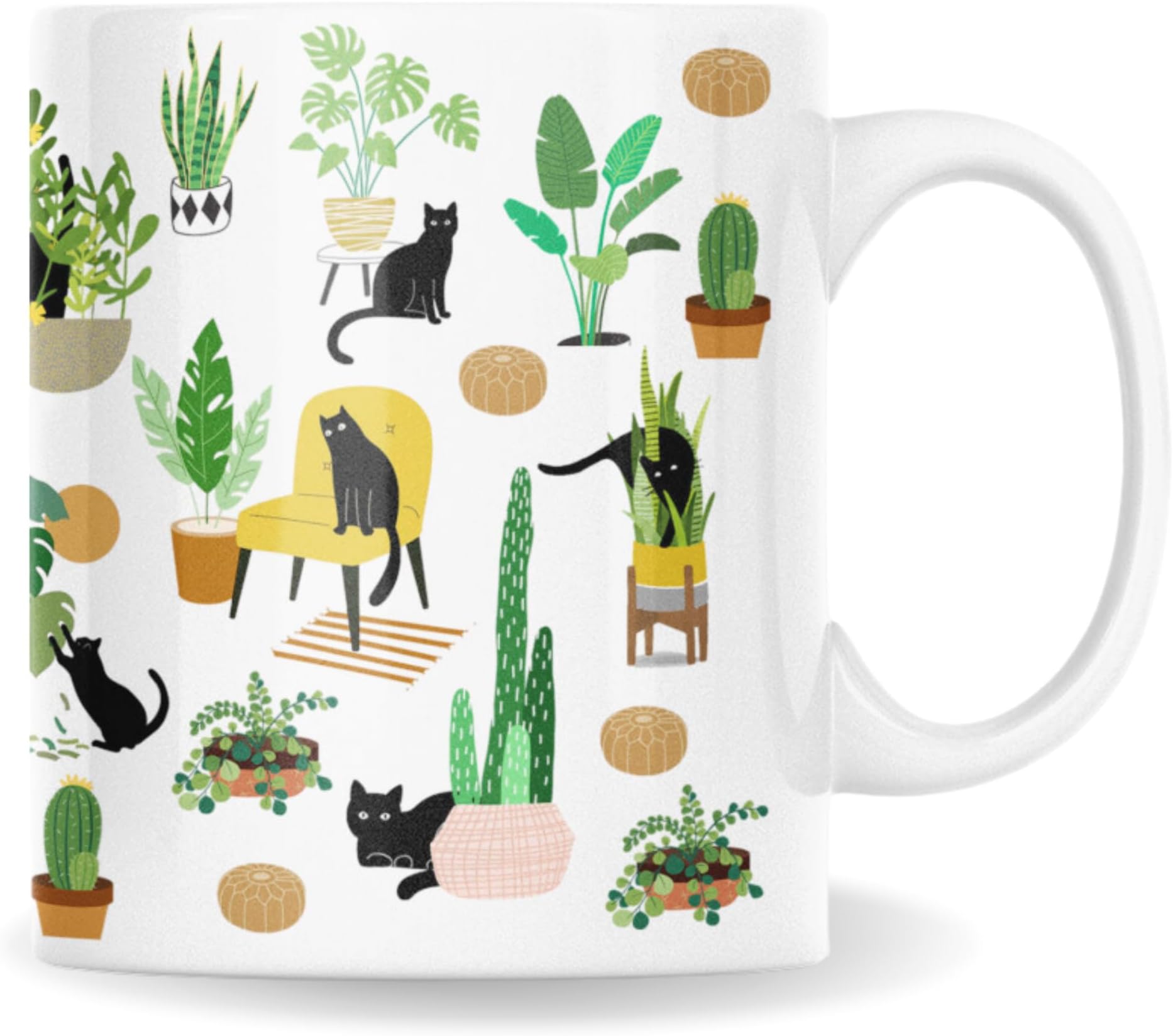 Gift for Cats And Plants Lover - Gardening Gifts for Women, Plant Cup, Gardening Cat Themed Coffee Cup, Crazy Plants Lady Gifts, Cat Mug, Birthday Present Ideas for Gardener, Plant Lovers