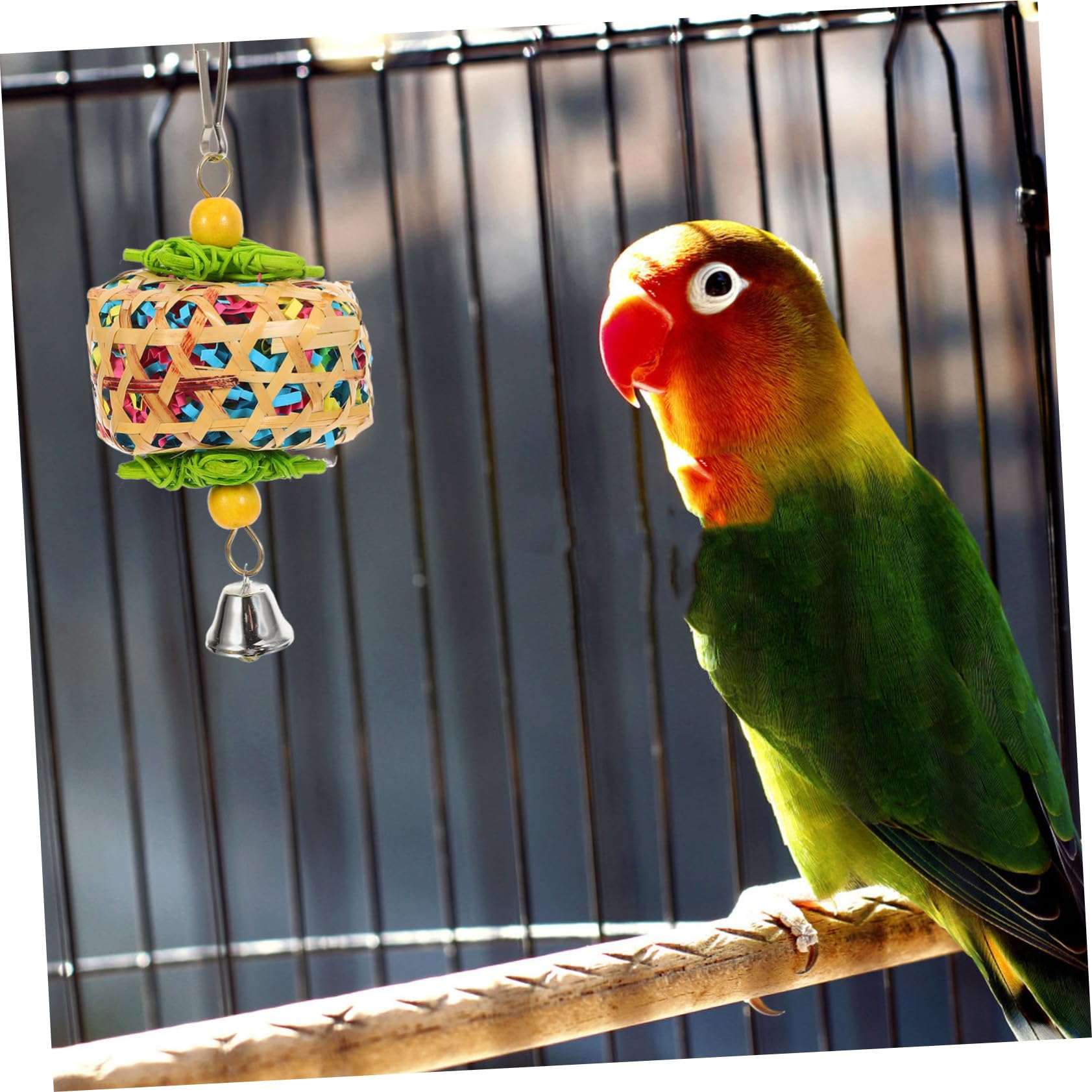 BESPORTBLE 9pezzi Giocattolo Masticabile Per Pappagalli Gioco Appeso Per Uccelli Domestici Giocattolo Comfortante Per Uccelli Pet Accessorio Per Parrot Materiale Resistente e Leggero