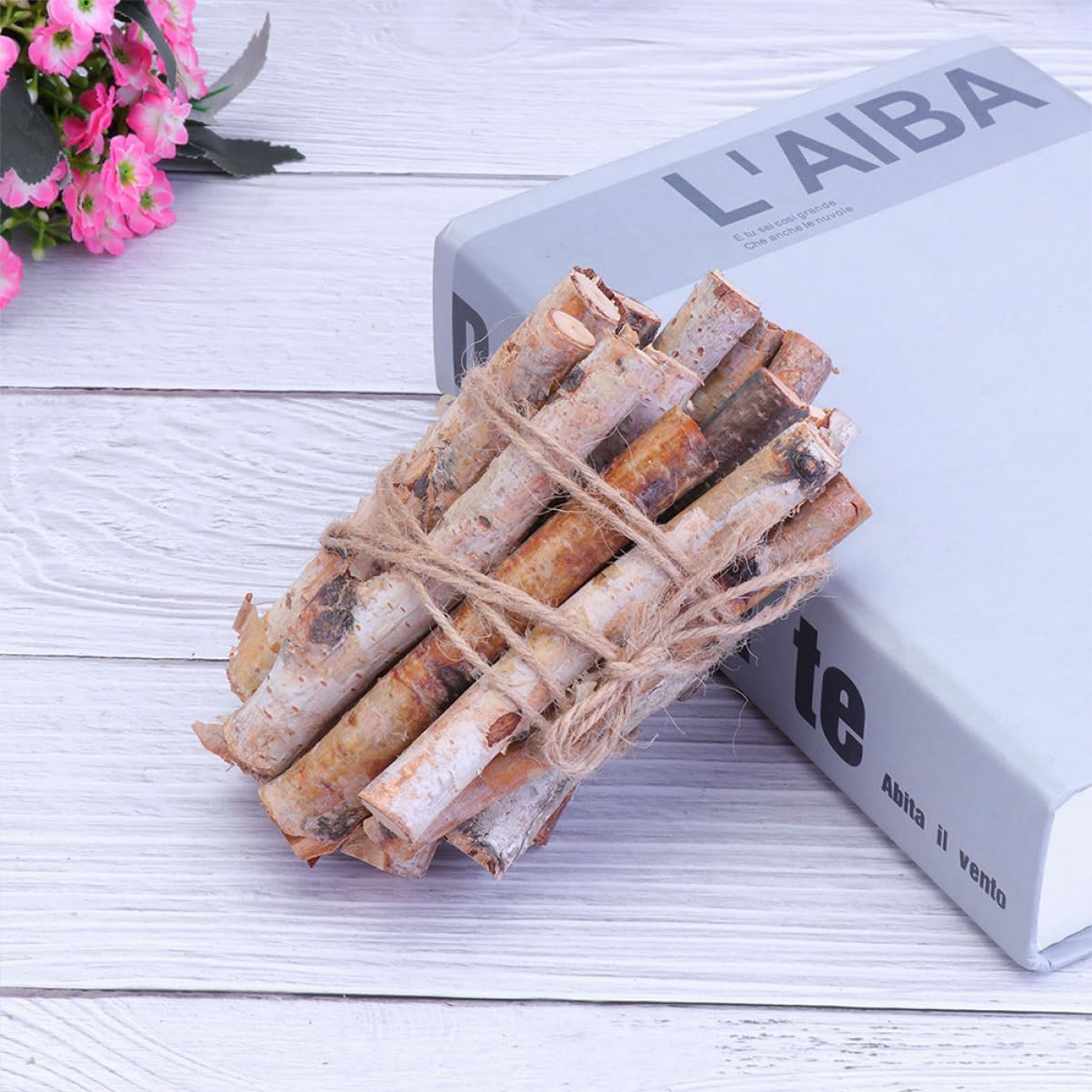 40pcs Birch Decorative Logs Natural Tree Branches for DIY Crafts Flower Arrangements Home Decor Vases Seasonal Decorations