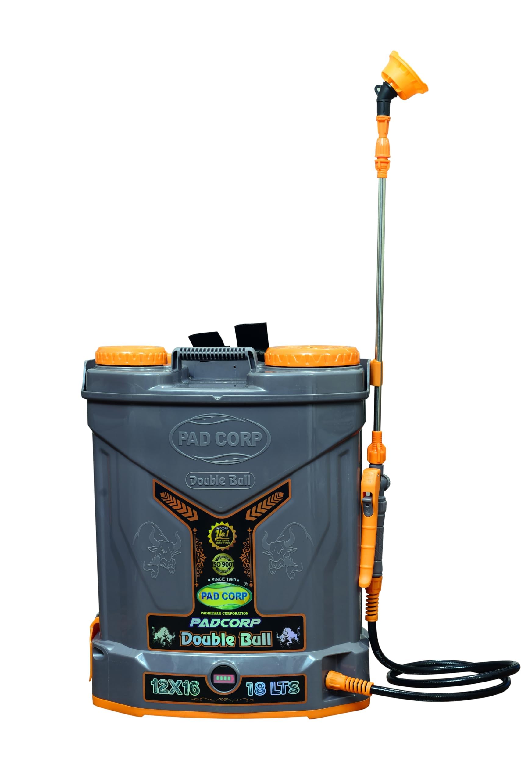 Pad Corp New Double Bull 12vx16ah Big Power Double Motor Battery Sprayer for Agricuture & Garden, 2ah Fast Charger with Led Battery Meter (6 Month Warranty)-image-22