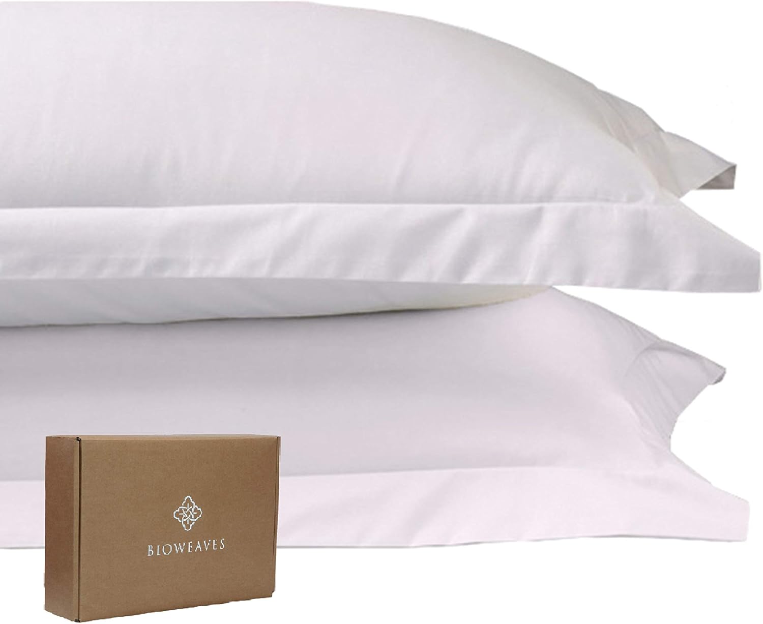 BIOWEAVES 100 Organic Cotton King Pillow Shams 300 Thread