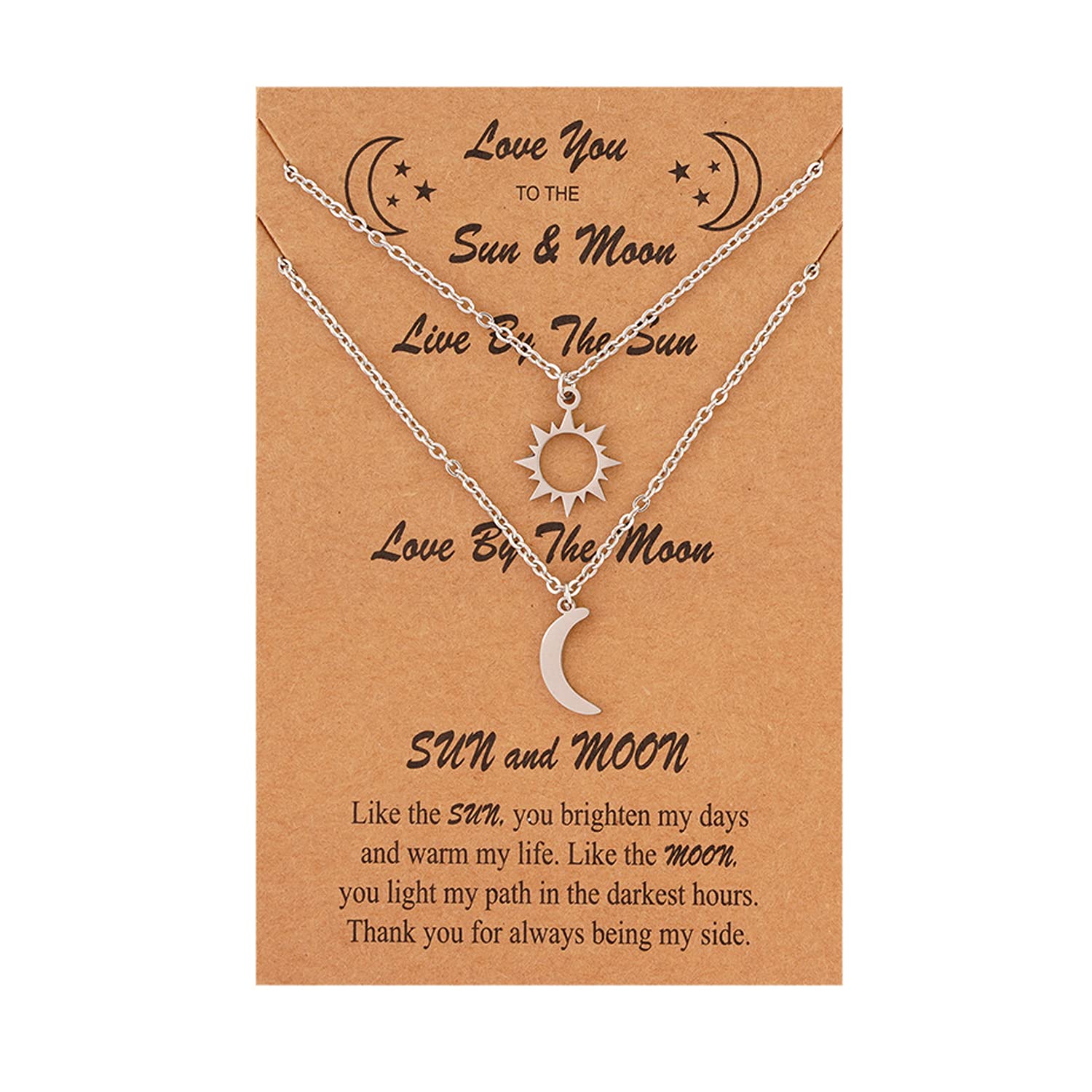 Couple Necklace Moon Sun Stainless Steel Pendant Link Chain Necklace Simple Best Friend Necklace For Women Teen Girls Best Friend Family Jewelry, Stainless Steel, No Gemstone (B09D3356WD) Amazon Price History, Amazon Price Tracker