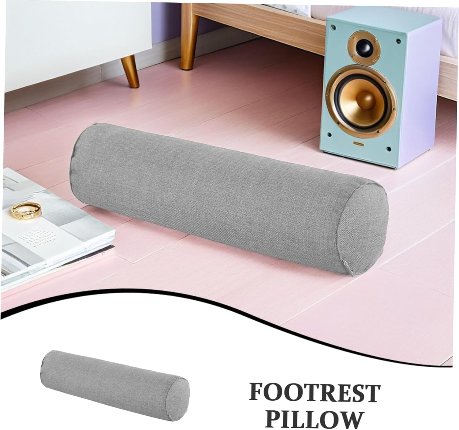 MAGICLULU Massage Foot Pillow for Relaxation and and Home Use Soft Bolster Pillow for Legs and Feet Support Grey