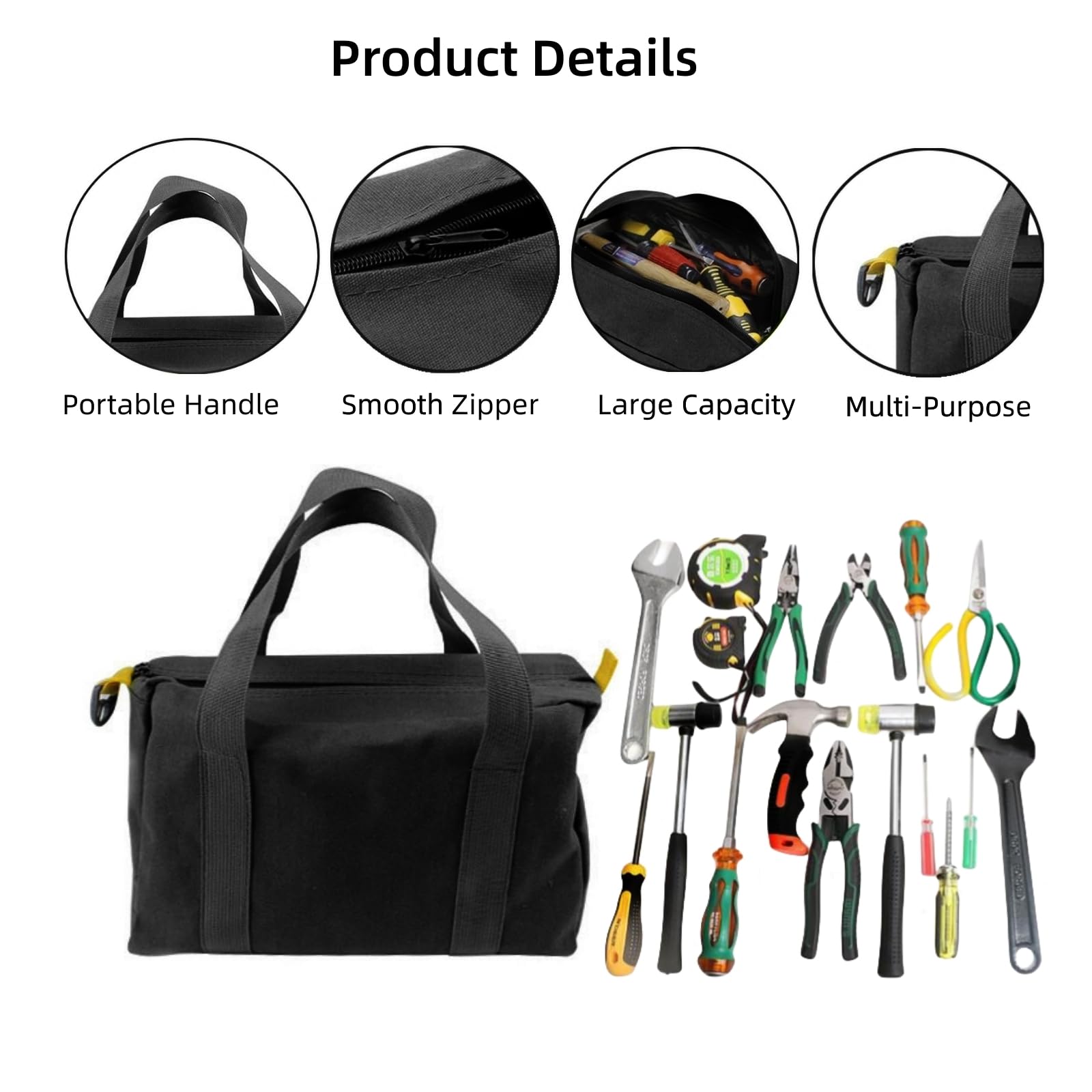  TOOLS 工具入れ　CANVAS TOOL BAG 12㌅ Canvas Tool Organizer - 12 Inch Wide Mouth Storage Bag for