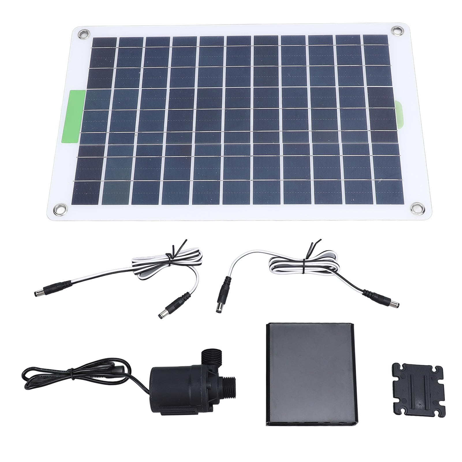 Bomba Solar de Agua Profesional con Panel Monocristalino 100W, Bomba de Fuente Solar de 5M de Altura y Caja de Almacenamiento de Energía para Jardín y Piscina
