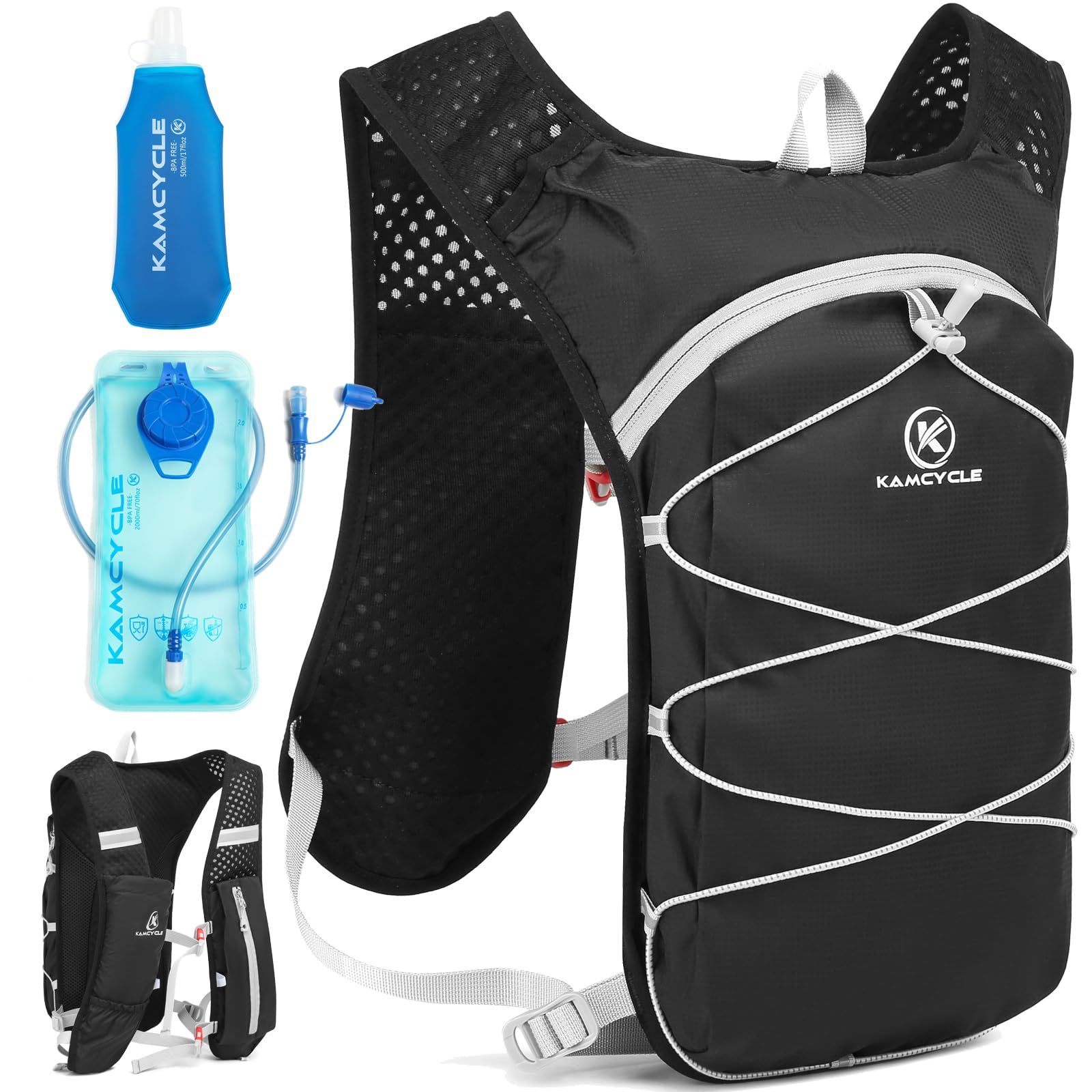 Sac à Dos Ultra Léger d'Hydratation - Gilet de Course pour Homme et Femme, Trail, Vélo ou Randonnée - Marathoner avec Poche à Eau de 2 L