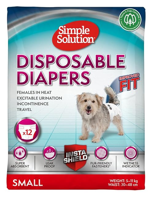 Simple Solution Desechables Pañales para Perros Hembra, Ajuste Super Absorbente a Prueba de Fugas