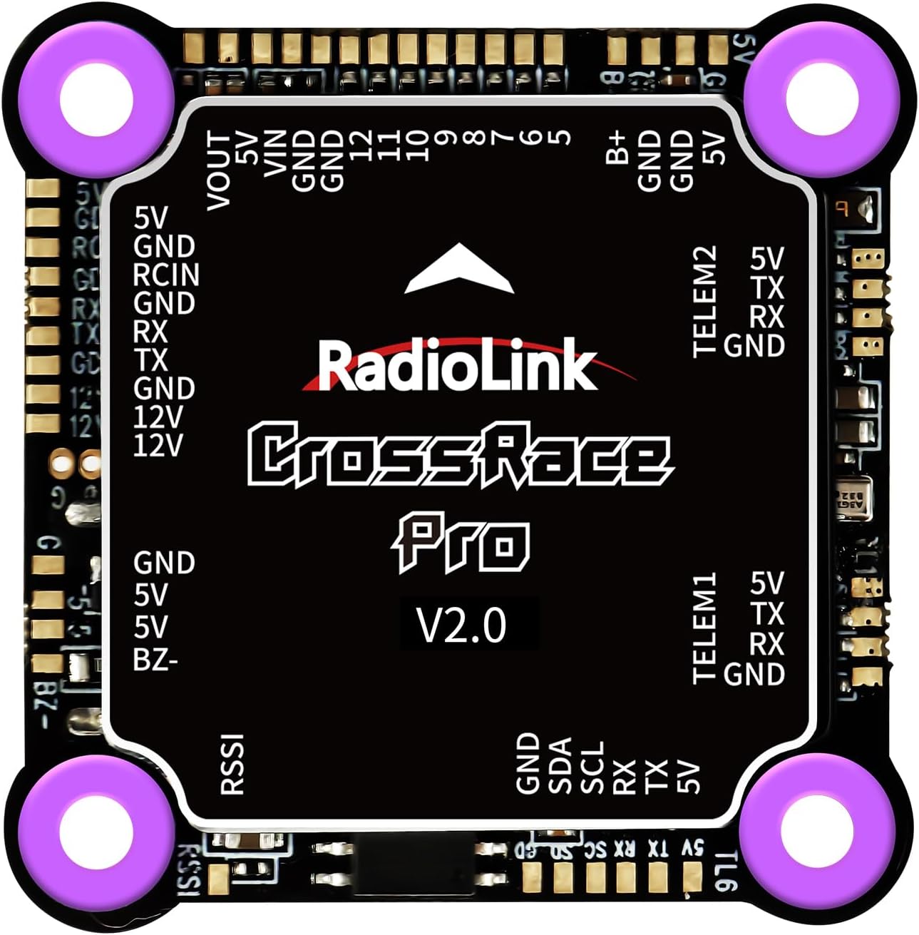 Radiolink CrossRace Pro APM Flight Controller 37x37 with Gyro, Accelerometer, Barometer Built-in 5V&12V Dual BEC, Support 4-in-1 ESC and ESC Telemetry for Racing Drone, 2-8 Multi-Rotor