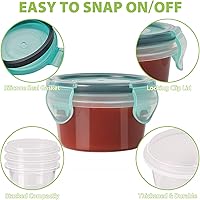 Vista 4 de Freshmage Recipiente para aderezo de ensalada para llevar, [paquete de 6] recipientes pequeños de 2.7 onzas para condimentos con tapas a prueba