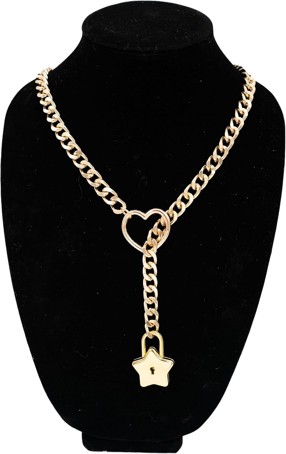 Custom Double Heart O-ring Slip Chain Necklace for Women,Punk Gothic Stainless Steel Cuban Necklace for Women Girls Adjustable Lariat Y-Necklace for Men