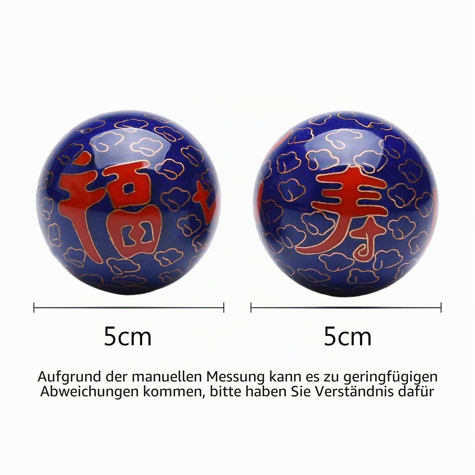5 cm chinesische Baoding Bälle Gesundheit Training Massagebälle für Handtherapie Glück und Langlebigkeit blaue Kugeln mit Box Eltern Geburtstagsgeschenk TQGJST137