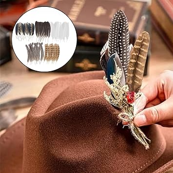 50 Pcs Craft Feathers Decorations, Brown Pheasant Feathers, Speckled Craft Feathers, Natural Pheasant Feathers for Crafting Hat Floral DIY Home Party Wedding Performance Supplies