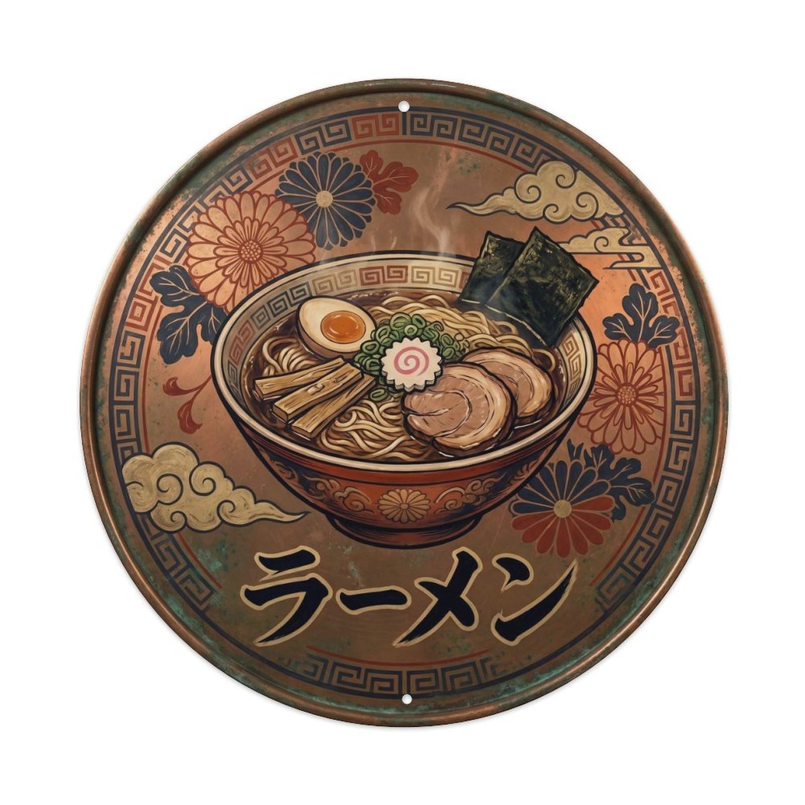 Cxhjca 8X8inch(20X20cm) Ramen Japanese Restaurant Kitchen Nostalgic Food Street Metal Tin Sign