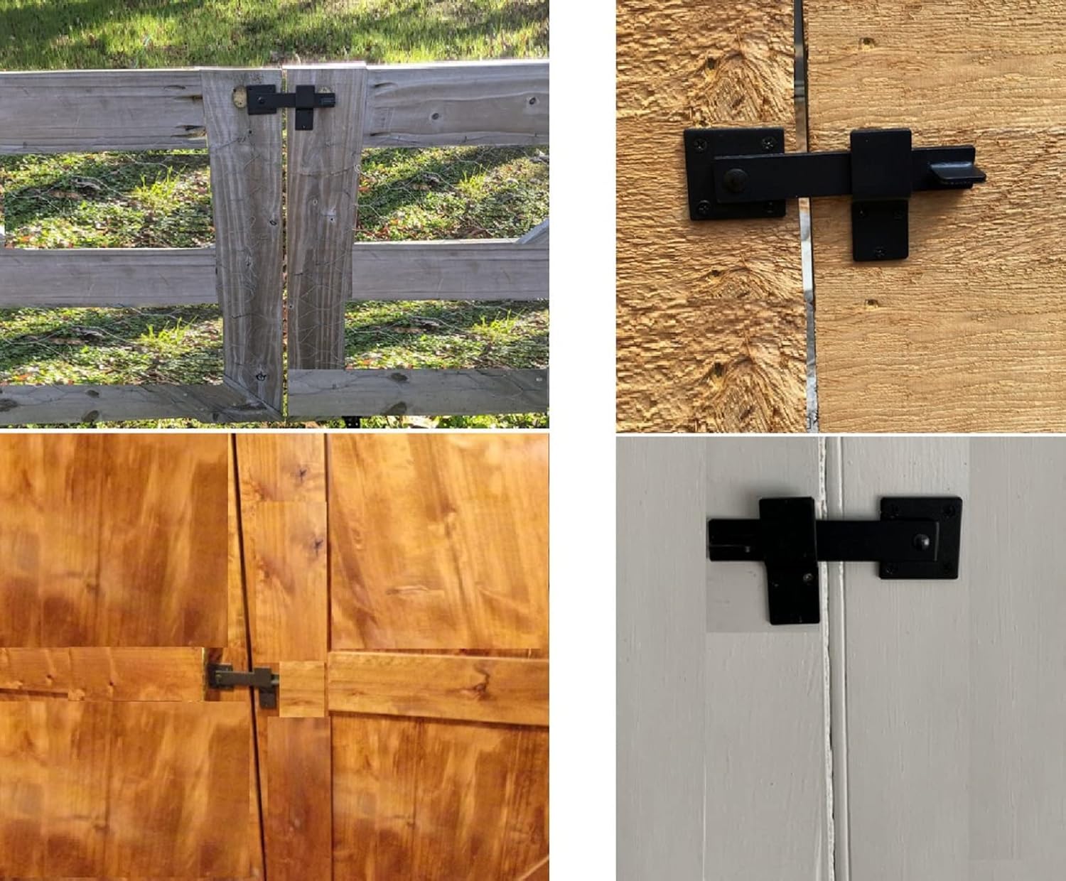 1 Pcs Heavy Duty 5.5" Wrought Iron Door Latch, Solid Metal Flip Latch Lock for Wooden Barn Door/Fences Add More Security and Privacy (Black)