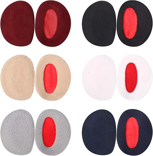 SATINIOR 6 pares de orejeras de forro polar sin banda para las orejas, fundas de invierno unisex