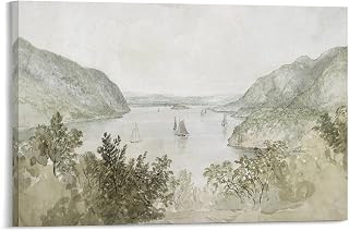 Doughty,Thomas,The,Highlands,from,West,Point,1839,art Prints,Vintage Art,canvas Wall Art,famous Art Prints Poster Print Decorative Painting Canvas Wall Art Living Room Posters Bedroom Painting 24x36
