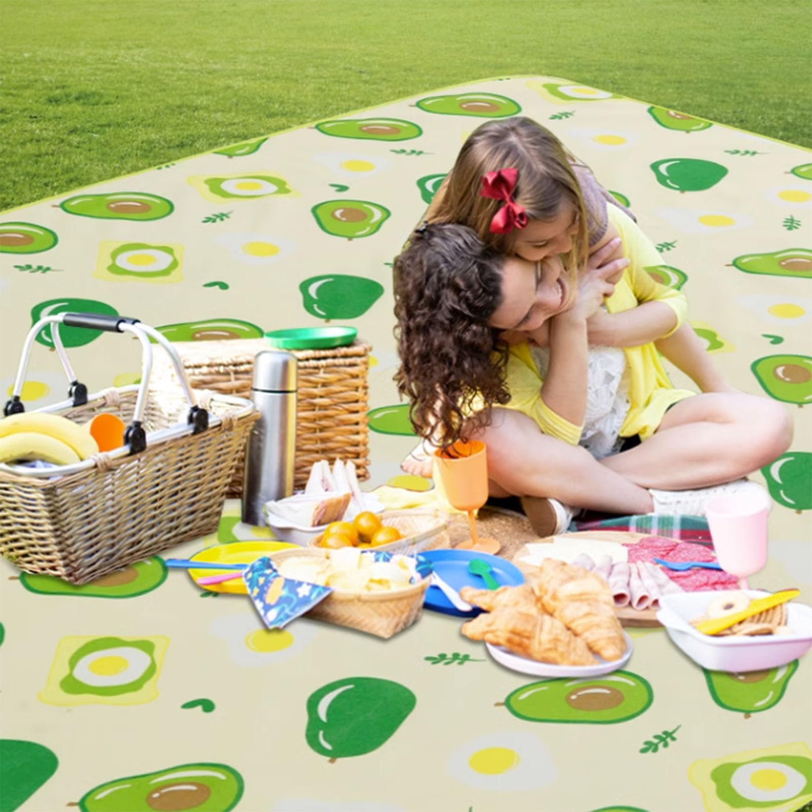 Coperte da picnic impermeabili pieghevoli, tappetino da picnic all'aperto, coperta da picnic, 190 x 198 cm, coperta da giardino per spiaggia, campeggio, escursionismo, parco, patio