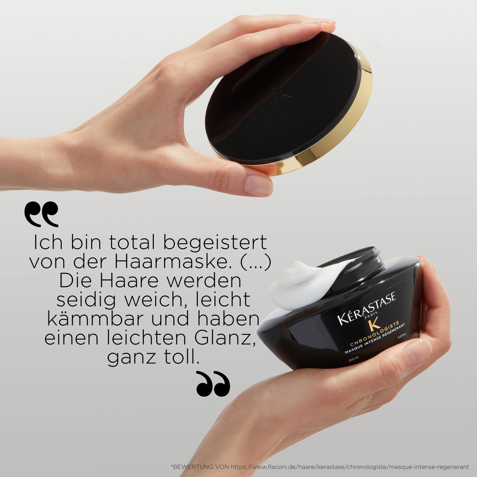 Kérastase Chronologiste Masque Intense Régénérant, Anti-Aging Haarmaske mit Hyaluronsäure & Abyssin, für geschmeidiges, glänzendes Haar mit Feuchtigkeit, 75 ml