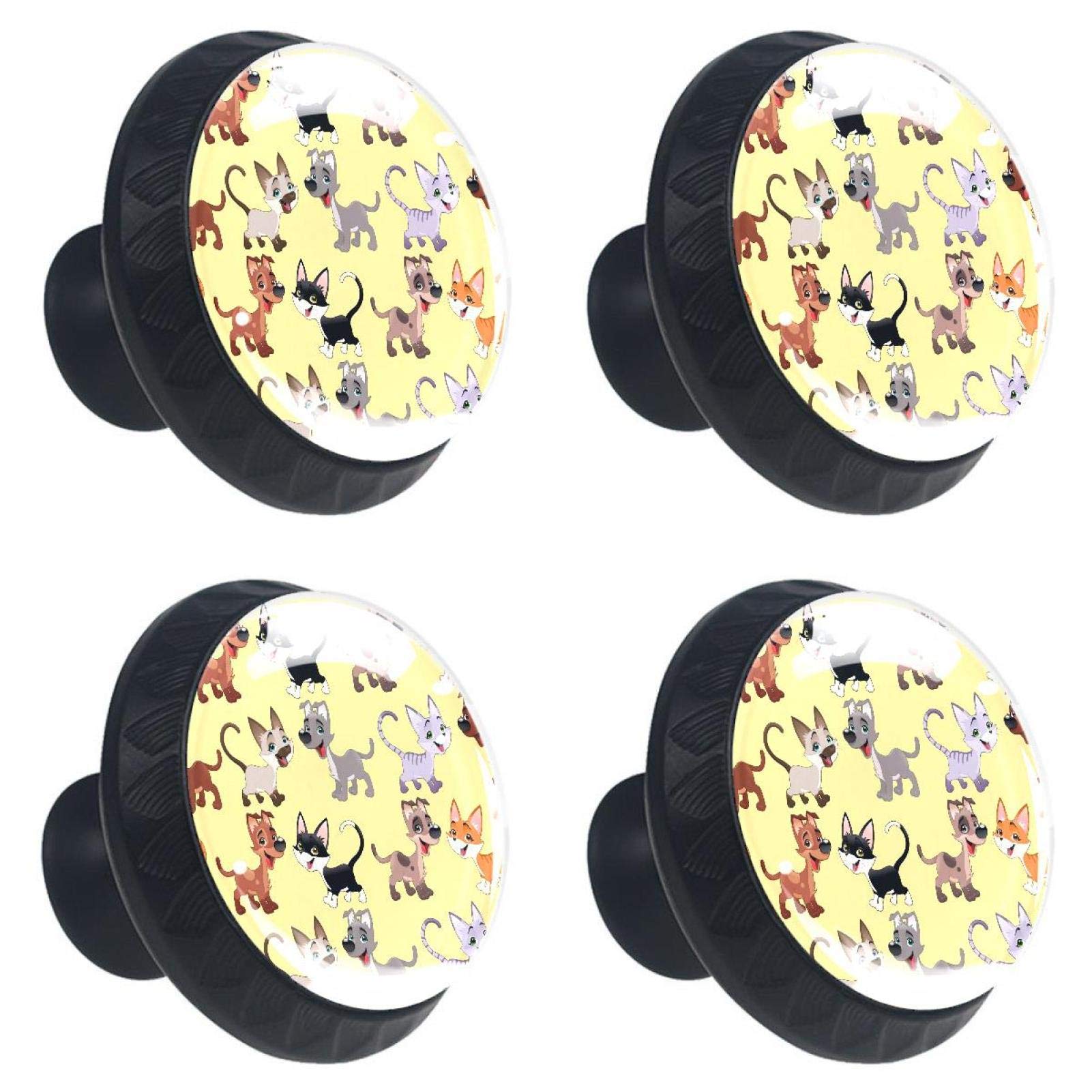 Boutons de tiroir en cristal jaune 30mm pour meuble placard armoire et porte