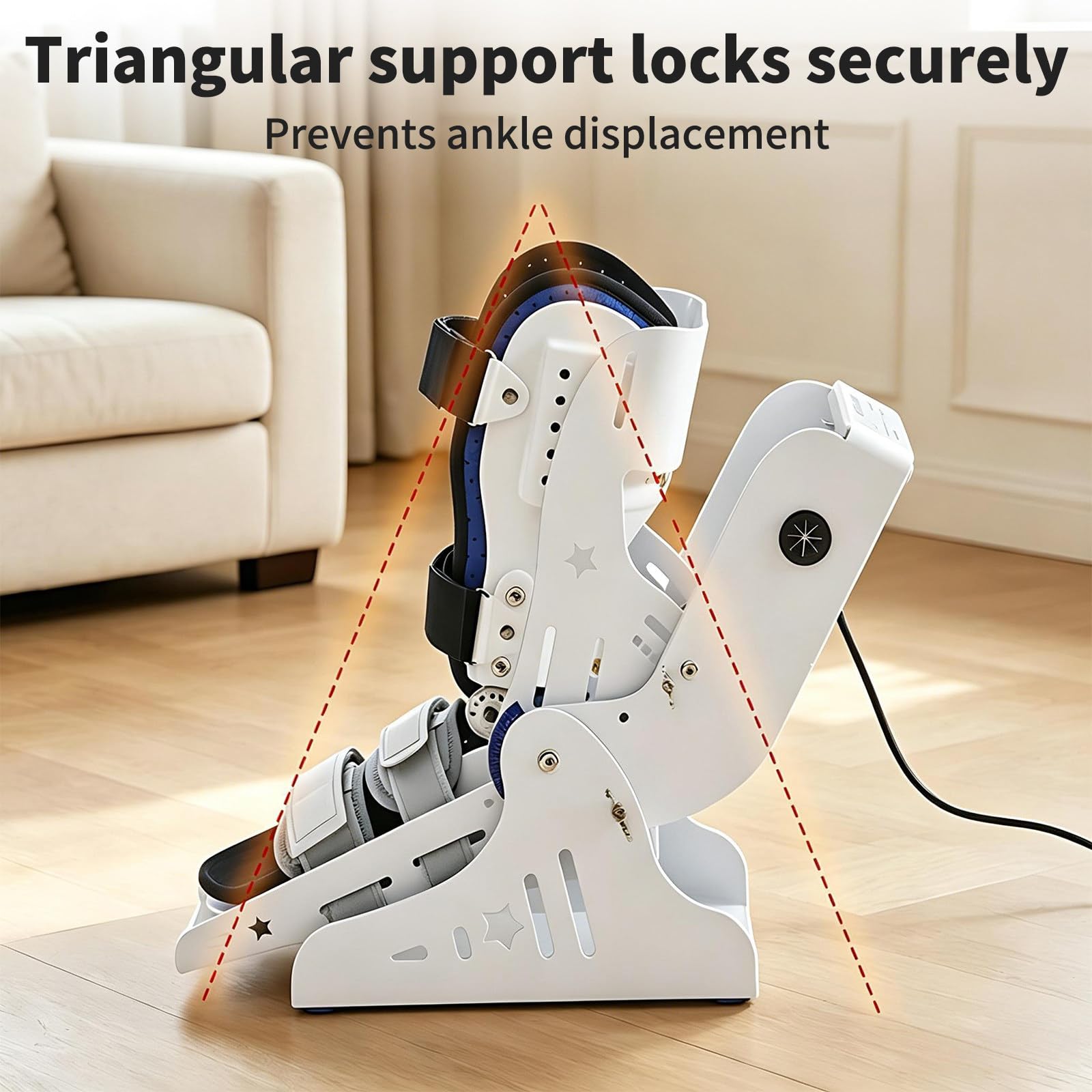 Facile da Usare a casa per Gli Anziani, Dispositivo Elettrico per la Riabilitazione della Caviglia con Interruttore Automatico/Manuale a Un Solo Tasto, Imbottitura Morbida