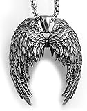 Un verdadero diseño celestial, el collar con alas doble puede simbolizar la fe religiosa o simplemente se debe usar para simbolizar a un ser querido difunto.