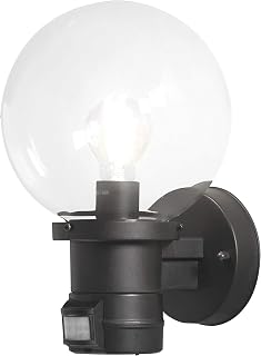 Konstsmide Nemi 7321-750 Wandleuchte B: 20cm T: 21,5cm H: 31cm / 1x60W / IP44 / Kunststoff / schwarz / mit BWM