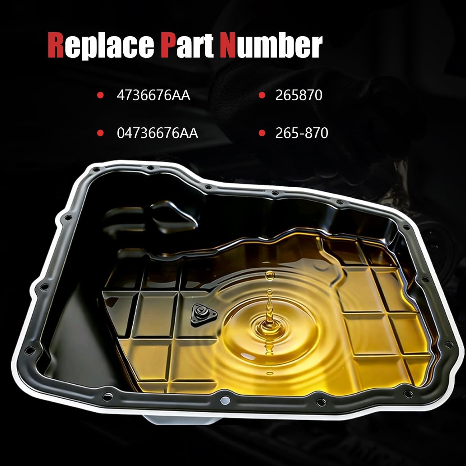 AUCERAMIC 4736676AA 265-870 5&6 Speeds Transmission Oil Pan w/Drain Plug Fit for 2011-2018 Ram 1500 2500 3500 Dakota, Dodge Dakota Durango, Jeep Commander Grand Cherokee 65RFE 68RFE 545RFE