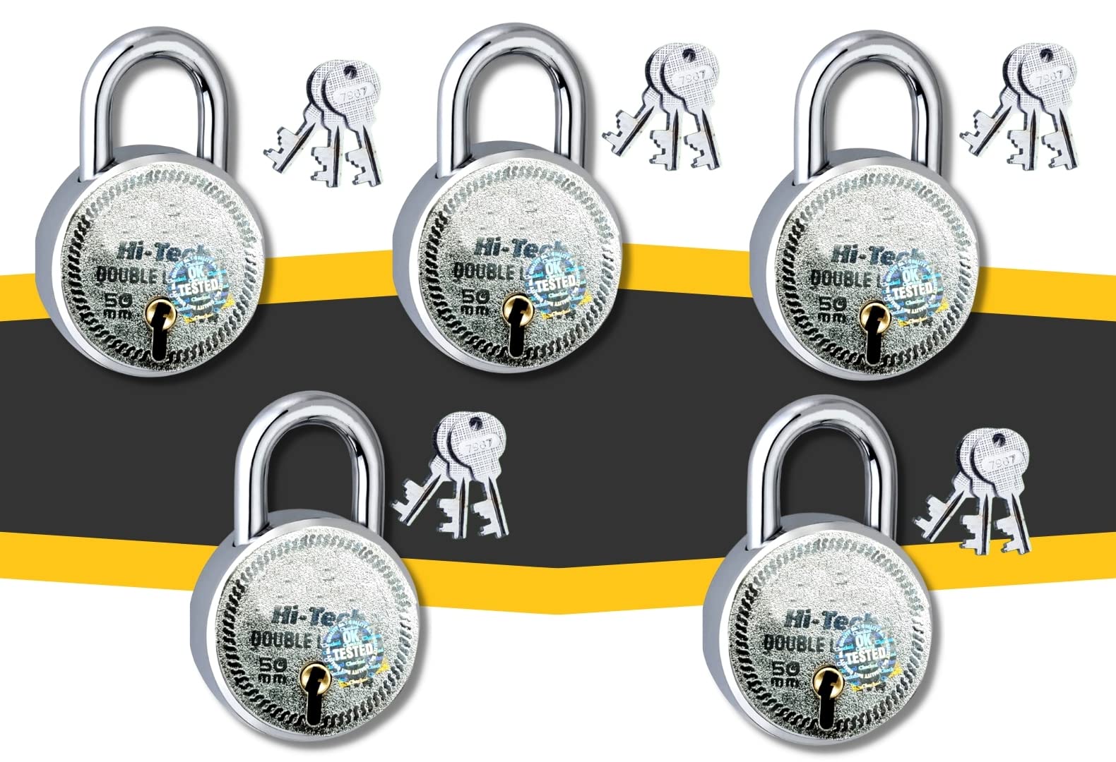 Mujees Hitech Lock and Key for Home Door | 50mm 7 Lever with Double Locking, Suitable for Home Main Door, Wooden or Iron Gate Lock,Office Door as Lock for Every Door (Pack of 1 Pcs | 3 Keys) (B0B8P9R891) Amazon Price History, Amazon Price Tracker