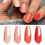 Vishine Gel Nail Polish Set - 4 Colors Apricot Peach Orange Coral Collection Nail Art Nail Polish UV LED Gel Polish Varnish Long-lasting Salon DIY Manicure 8ml C013
