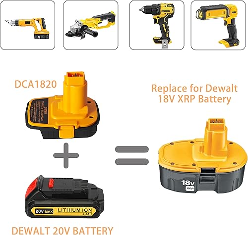 Miniatura 5 de Adaptador de batería de repuesto DCA1820 compatible con herramientas Dewalt de 18 V (2 paquetes)