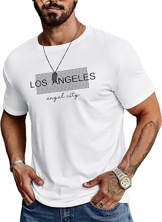 Mens T-Shirt for Men, Cotton Crew Neck T-Shirt, Casual Summer Tee Tops