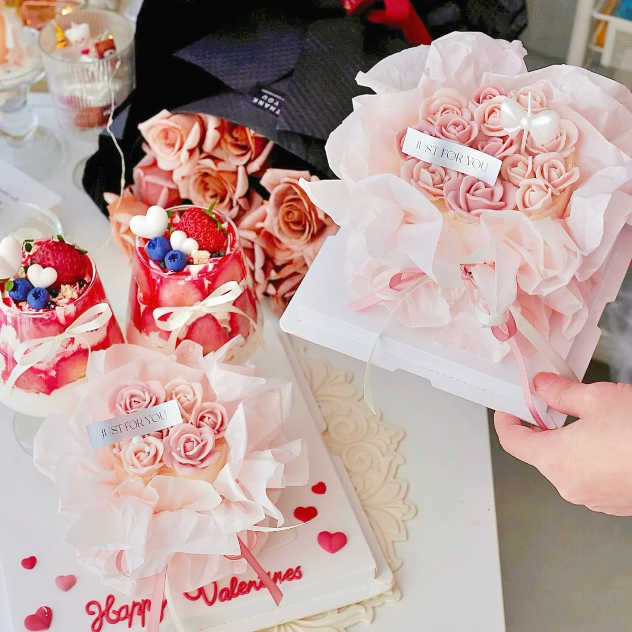 Fondant Mold Rose Silicone 3Pcs Cake Candle Chocolate Pudding Silicone Molds For Scented Candle Soaps Making, Wax, Resin Casting Molds, Dessert Mousse Cake Decoration Valentine's Day Gift