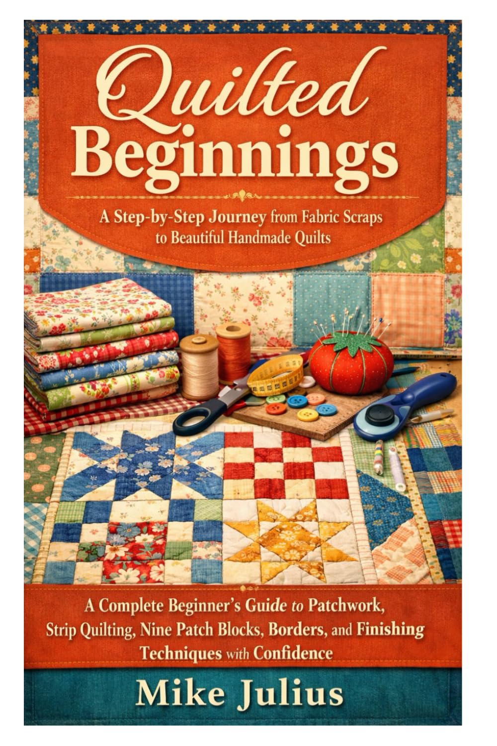 Quilted Beginnings: A Step-by-Step Journey from Fabric Scraps to Beautiful Handmade Quilts: A Complete Beginner’s Guide to Patchwork, Strip Quilting, ... and Finishing Techniques with Confidence