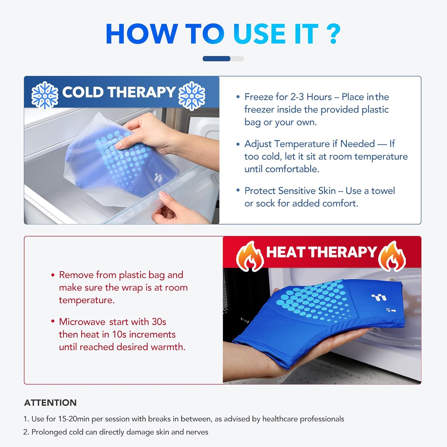 Ankle Ice Pack Wrap for Swelling with Thickened Cold Compression and Cooling Fabric, Ice Packs for Injuries Reusable for Swollen Feet, Achilles Tendonitis Relief, Plantar Fasciitis Relief - Image 7